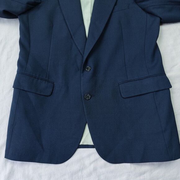 Pierre Cardin x Wallachs Blazer Men's 42R Navy Blue Two Button Vintage - Picture 3 of 11